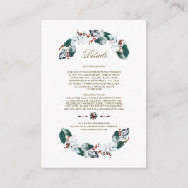 Grillige Bladerige Bessen Krans Trouwdetails Informatiekaartje