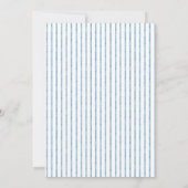 Grillige Blauwe Aquarel Lint Bruiloft Kaart (Achterkant)