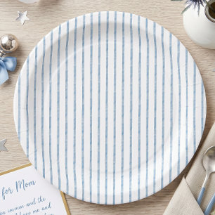 Grillige Blauwe Aquarel Strik Babyshower Papieren Bordje