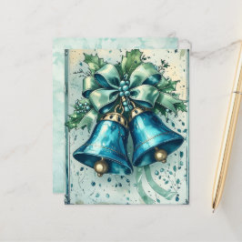 Grillige Blauwe Kerstbellen Scrapbook Papier