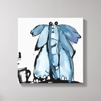Grillige Blauwe Olifant Canvas Afdruk
