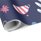 Grillige blauwe sneeuwman cadeaupapier (Rol Hoek)