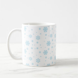 Grillige Blauwe Sneeuwvlokpatroon Mok