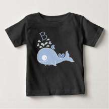 Grillige blauwe walvis stropdas met monogram jonge