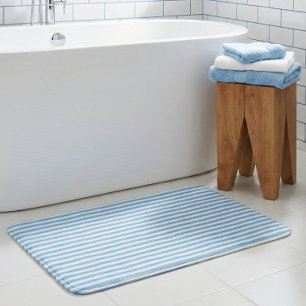 Grillige Blauwe Witte Streep Preppy Badmat