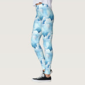 grillige blauwe wolken leggings (Links)