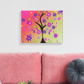 Grillige bloeiende boom canvas afdruk (Insitu (Woonkamer))