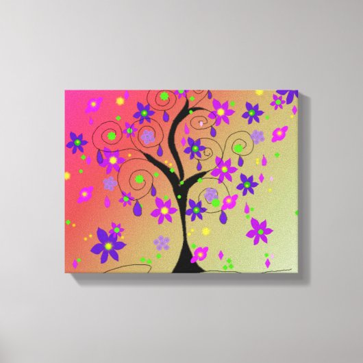 Grillige bloeiende boom canvas afdruk (Voorkant)