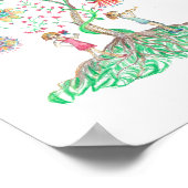 Grillige bloem boom poster (Hoek)