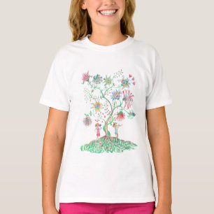 Grillige bloem boom t-shirt