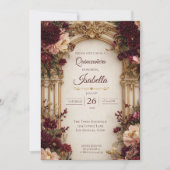 Grillige Bloem Gothic Quinceanera Uitnodiging (Voorkant)