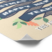 Grillige Bloem Kerst Banner Vakantie Poster (Hoek)