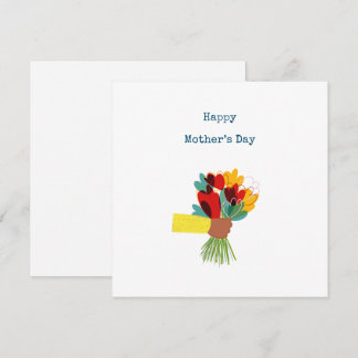 Grillige bloemboeket Moederdag kaart