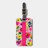 Grillige Bloemen Bagage Label (Voorkant verticaal)
