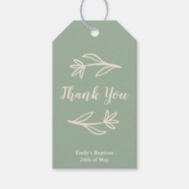 Grillige Bloemen Bedankt Label Blauw Cadeaulabel