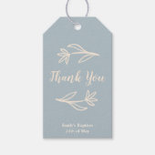 Grillige Bloemen Bedankt Label Blauw Cadeaulabel (Voorkant)