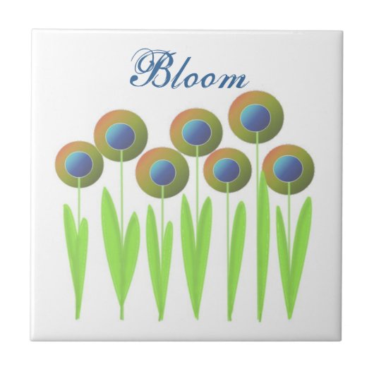 Grillige Bloemen - Bloei Tegeltje (Voorkant)