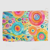 Grillige Bloemen Golfhanddoek (Horizontaal)