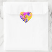GRILLIGE BLOEMEN, GOUDEN VLINDER HART MONOGRAM STICKER (Tas)