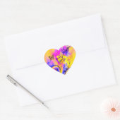 GRILLIGE BLOEMEN, GOUDEN VLINDER HART MONOGRAM STICKER (Envelop)