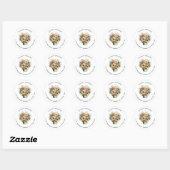 Grillige Bloemen in een Pot Cute Adres Ronde Sticker (Vel)