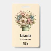 Grillige Bloemen in een Pot Cute Badge (Voorzijde)