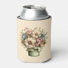 Grillige Bloemen in een Pot Cute Blikjeskoeler