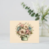 Grillige Bloemen in een Pot Cute Briefkaart (Staand voorkant)
