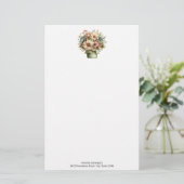 Grillige Bloemen in een Pot Cute Briefpapier (Staand voorkant)