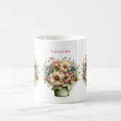 Grillige Bloemen in een Pot Cute Koffiemok (Center)