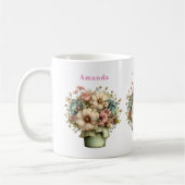 Grillige Bloemen in een Pot Cute Koffiemok (Links)