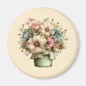 Grillige Bloemen in een Pot Cute Magneet (Voorkant)