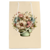 Grillige Bloemen in een Pot Cute Medium Cadeauzakje (Voorkant)