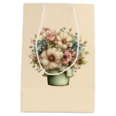 Grillige Bloemen in een Pot Cute Medium Cadeauzakje (Achterkant)