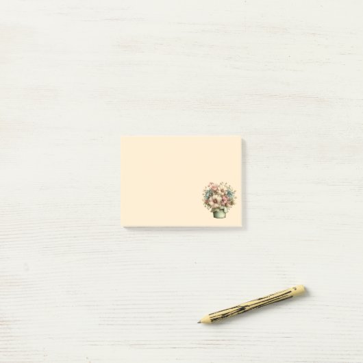Grillige Bloemen in een Pot Cute Post-it® Notes (Op bureau)