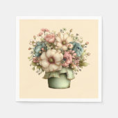 Grillige Bloemen in een Pot Cute Servet (Voorkant)