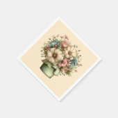 Grillige Bloemen in een Pot Cute Servet (Hoek)