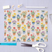Grillige bloemen in pot Botanische illustratie Tissuepapier (Craft)