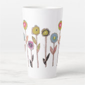 Grillige Bloemen Latte Mok (Voorkant)
