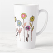 Grillige Bloemen Latte Mok (Rechts)