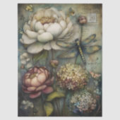 Grillige Bloemen & Libelle Ephemera Decoupage Tissuepapier (Voorkant)