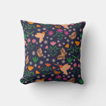 Grillige bloemen met vogels en vlinders