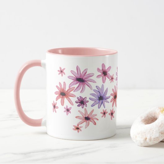 Grillige Bloemen Mok (Met donut)