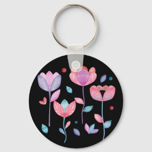 Grillige Bloemen  Sleutelhanger
