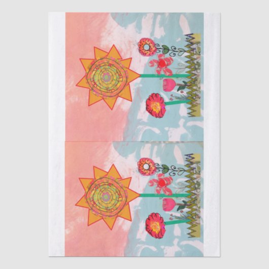 Grillige Bloemen Tissuepapier (Voorkant)