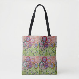 Grillige Bloemen Tote Bag