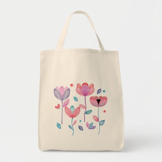 Grillige Bloemen Tote Bag (Voorkant)