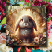 grillige bloemenbos paashaas feestdagenkaart