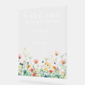 grillige bloemenbruiloft acryl bord (Hoek)