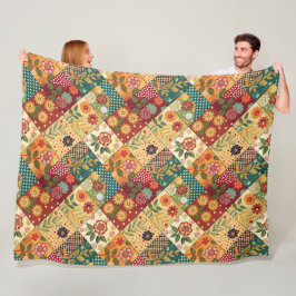 Grillige Bloemendekbed Printpatroon Fleece Deken